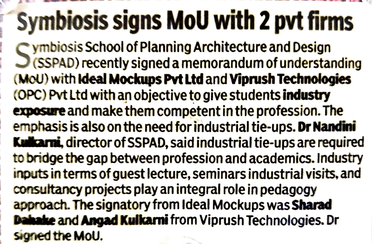 Symbiosis Signs MoU with Viprush Technologies for Industry Exposure & Student Training